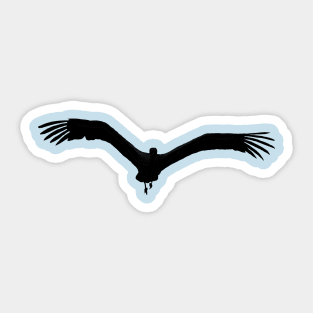 White Stork Bird In Flight Vector Black Silhouette Sticker